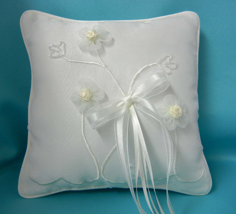 Organza Pillow with Floral Design
